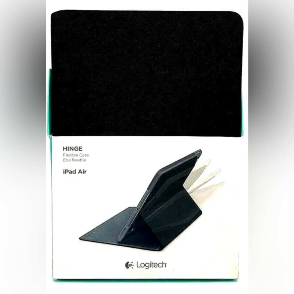 LOGITECH HINGE Flexible Case with Any Angle Stand for Apple IPAD AIR Black NEW